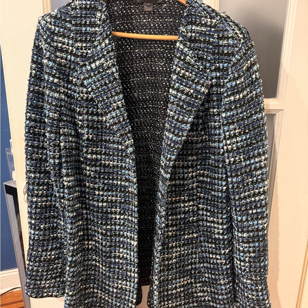 St. John Black and Blue Tweed Blazer